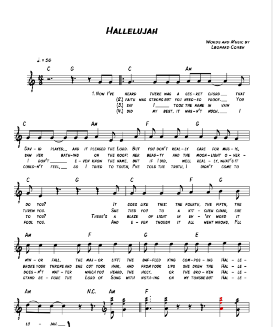Free Printable Christmas Hallelujah Sheet Music Printable Templates 