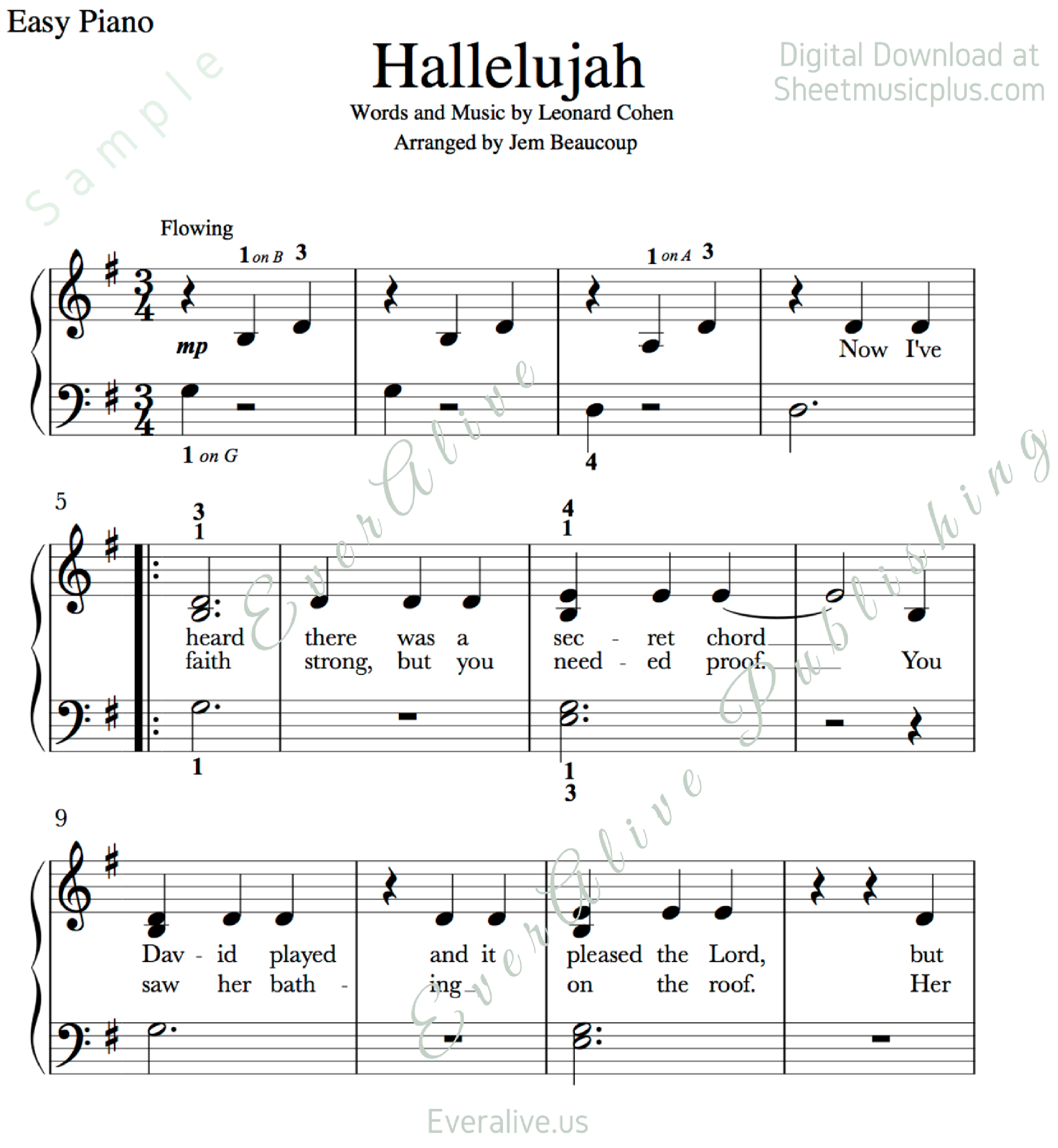 Free Printable Christmas Hallelujah Sheet Music