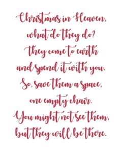 Free Printable Christmas In Heaven Poem Printable Honor A Close Loved