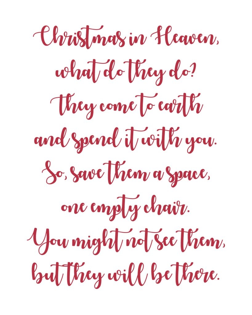 Free Printable Christmas In Heaven Poem Printable Honor A Close Loved 