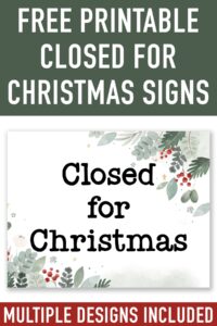 Free Printable Closed For Christmas Sign Template Set
