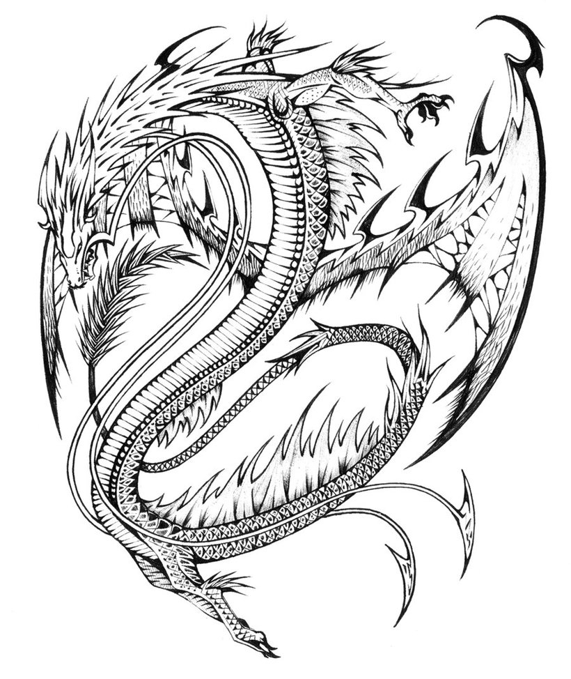 Free Printable Realistic Dragon Coloring Pages