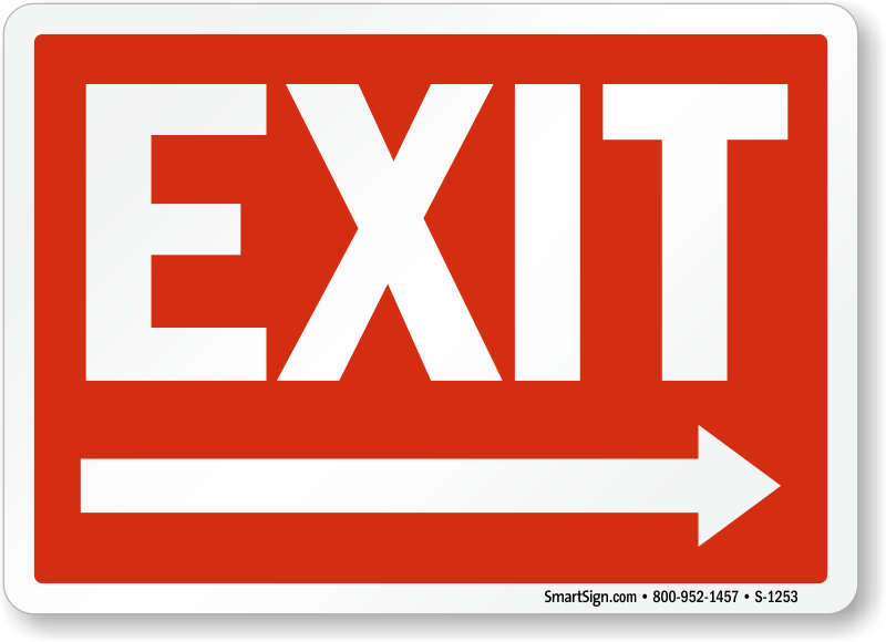 Free Printable Exit Signs With Arrow
