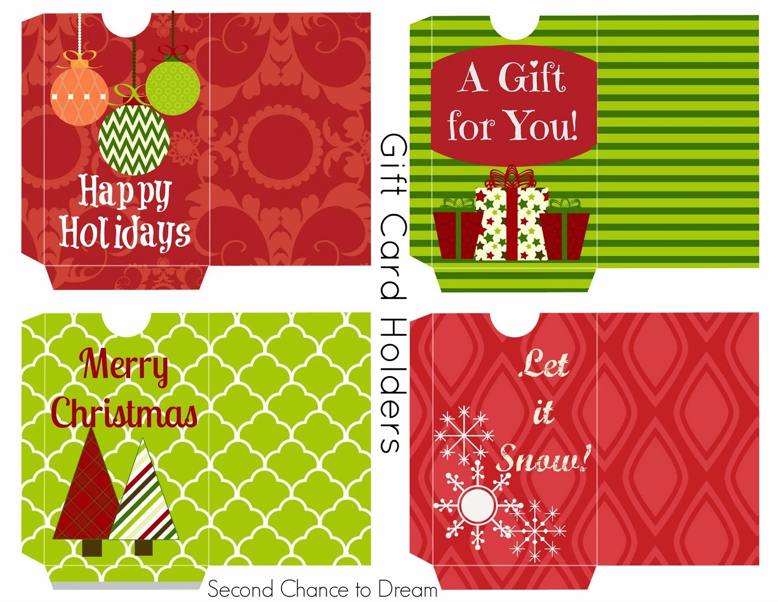 Free Printable Gift Card Holder Templates