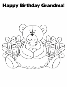 Free Printable Happy Birthday Grandma Coloring Pages