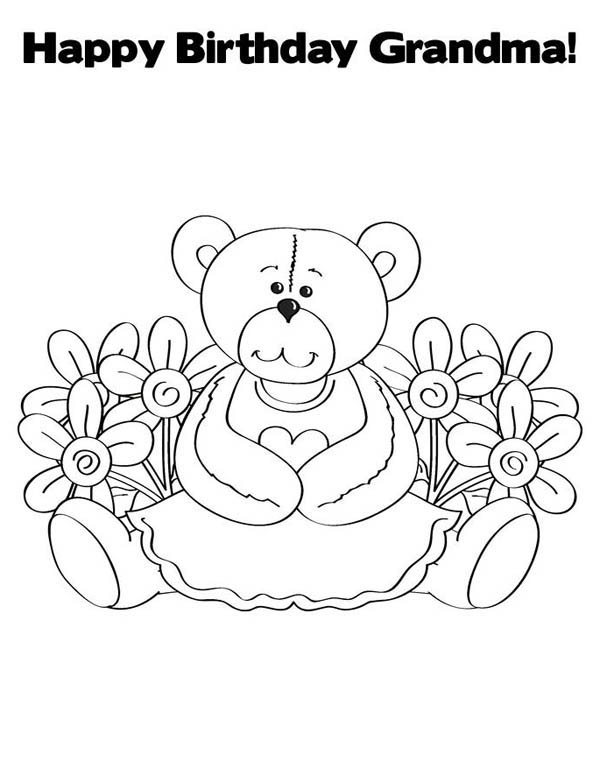 Free Printable Happy Birthday Grandma Coloring Pages