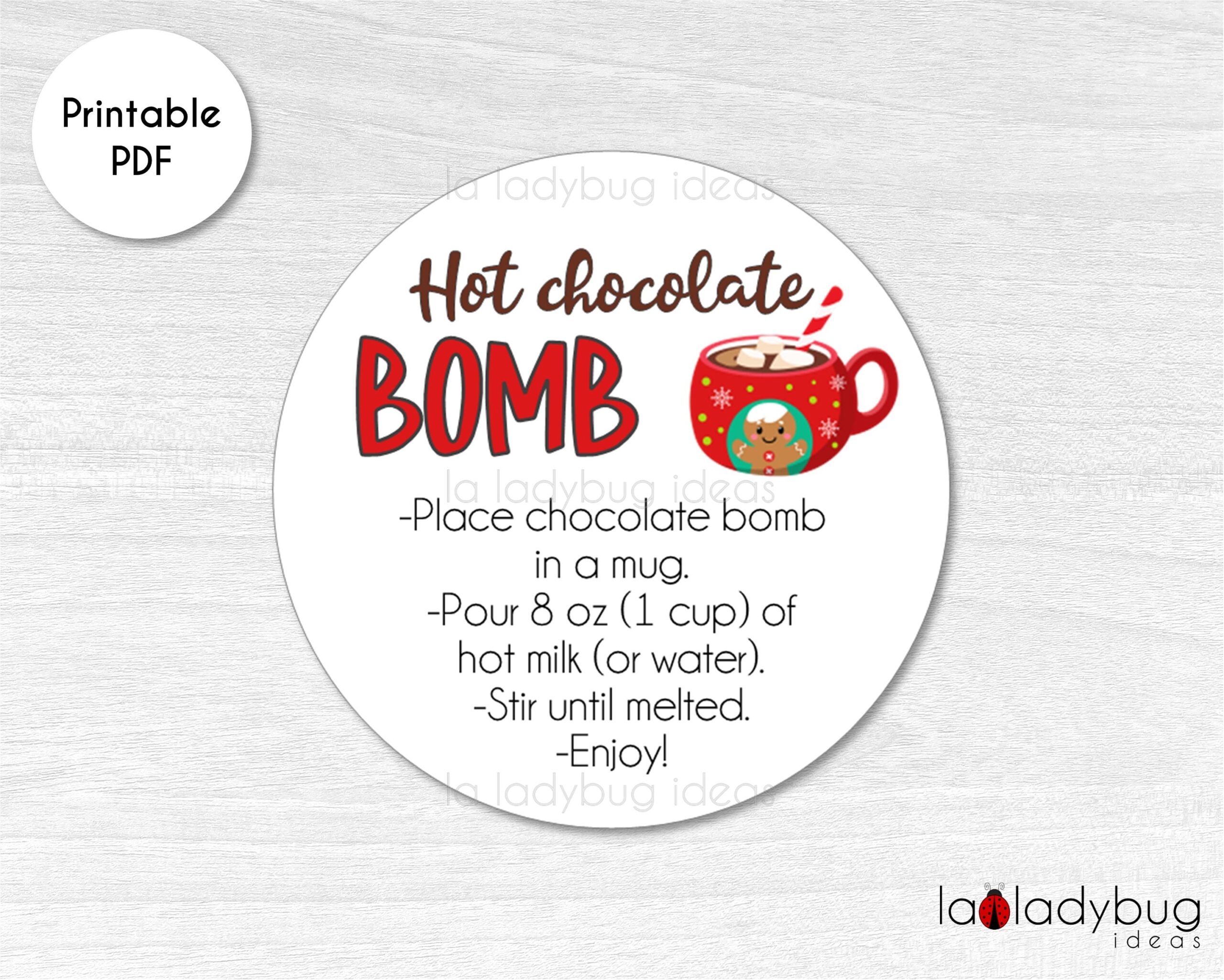 Free Printable Hot Chocolate Bomb Tags