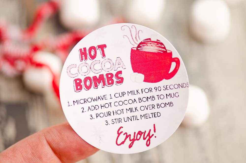 Free Printable Hot Chocolate Bomb Tags
