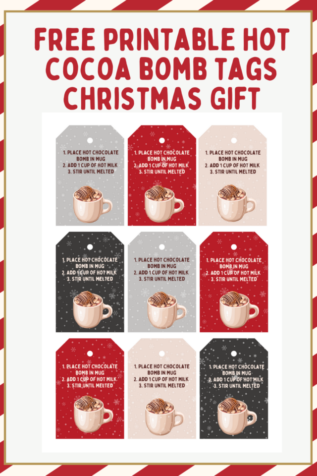 Free Printable Hot Cocoa Bomb Tags Christmas Gift A Sparkle Of Genius