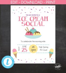 Free Printable Ice Cream Social Flyer