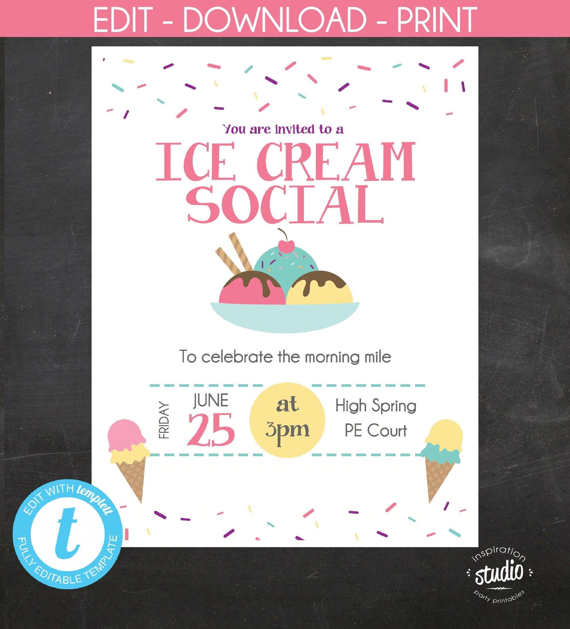 Free Printable Ice Cream Social Flyer