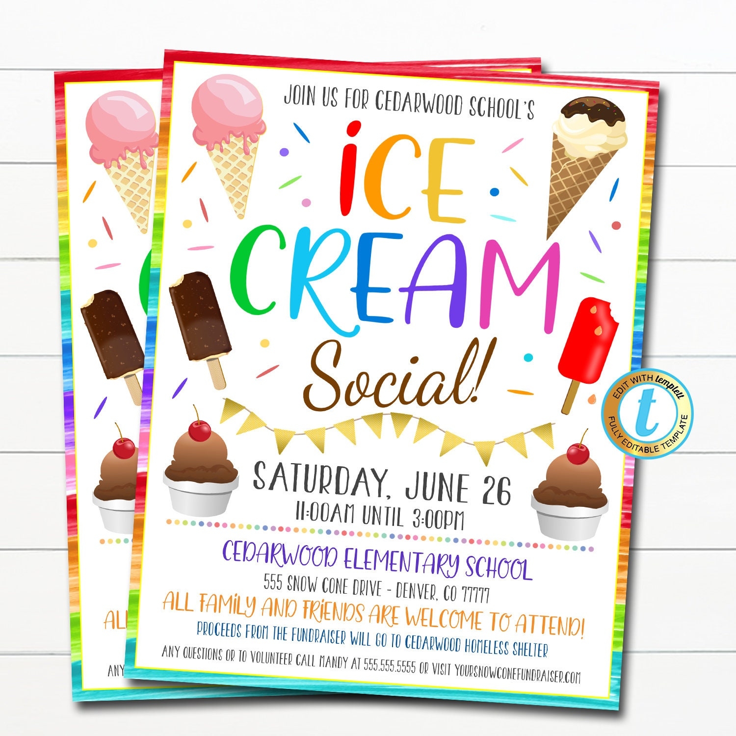 Free Printable Ice Cream Social Flyer Printable Templates Free