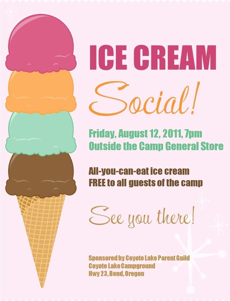 Free Printable Ice Cream Social Flyer