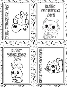 Free Printable Kids Valentine Cards To Color