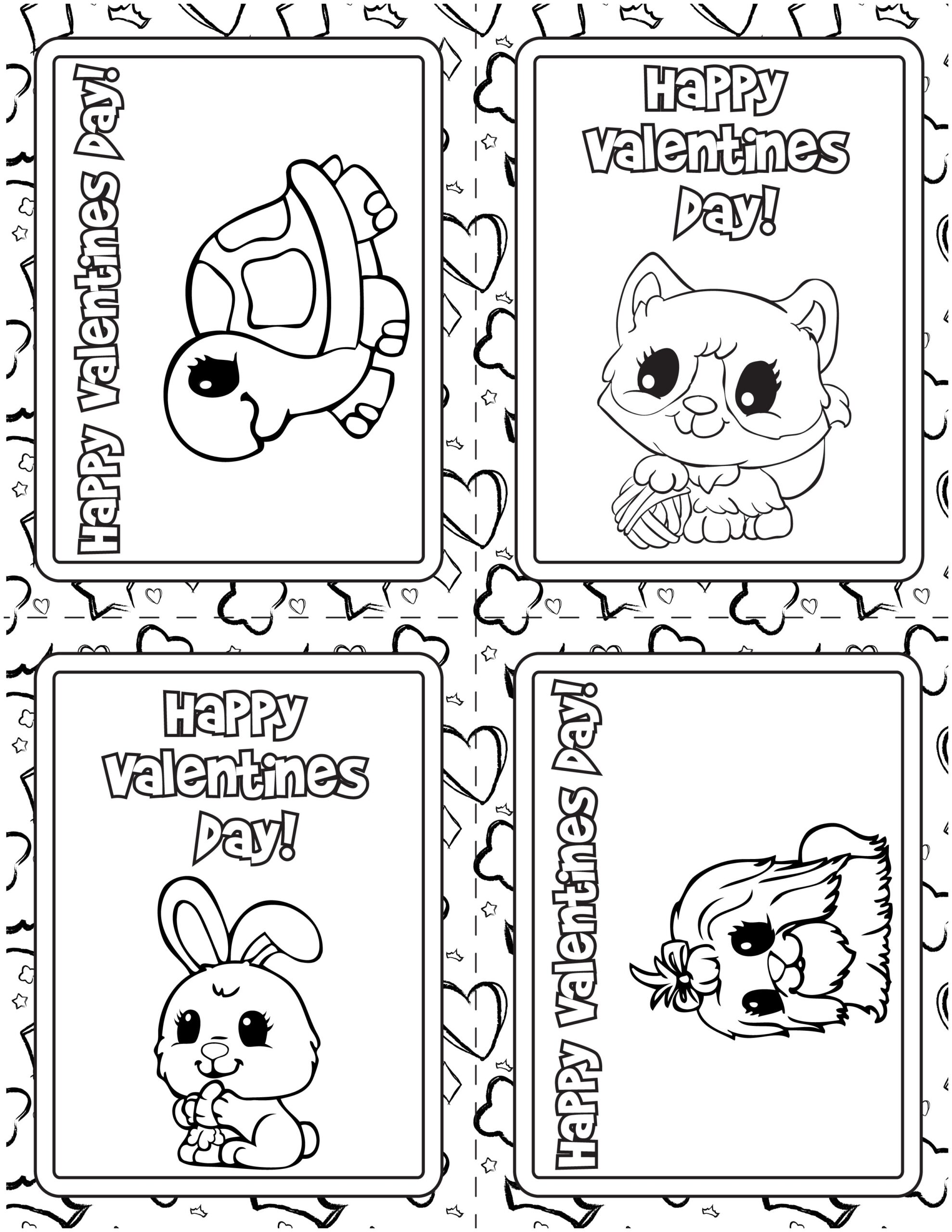 Free Printable Valentines Day Coloring Cards