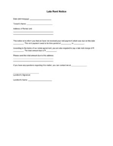 Free Printable Late Rent Notice Template Printable Form Templates