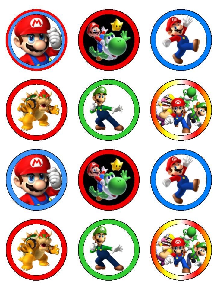 Free Printable Mario Bros Cupcake Toppers Printable Word Searches