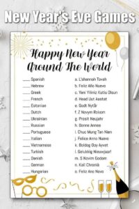 Free Printable New Years Eve Party Games