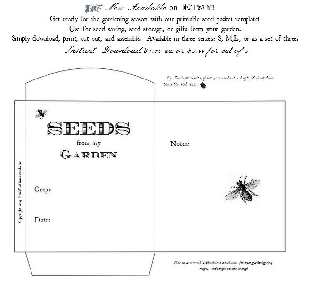Free Printable Printable Seed Packet Template