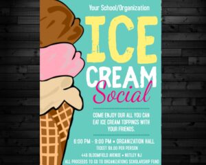 Free Printable Template Ice Cream Social Flyer Social Media Template