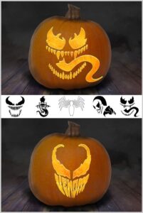 Free Printable Venom Pumpkin Carving Stencils With Many Different
