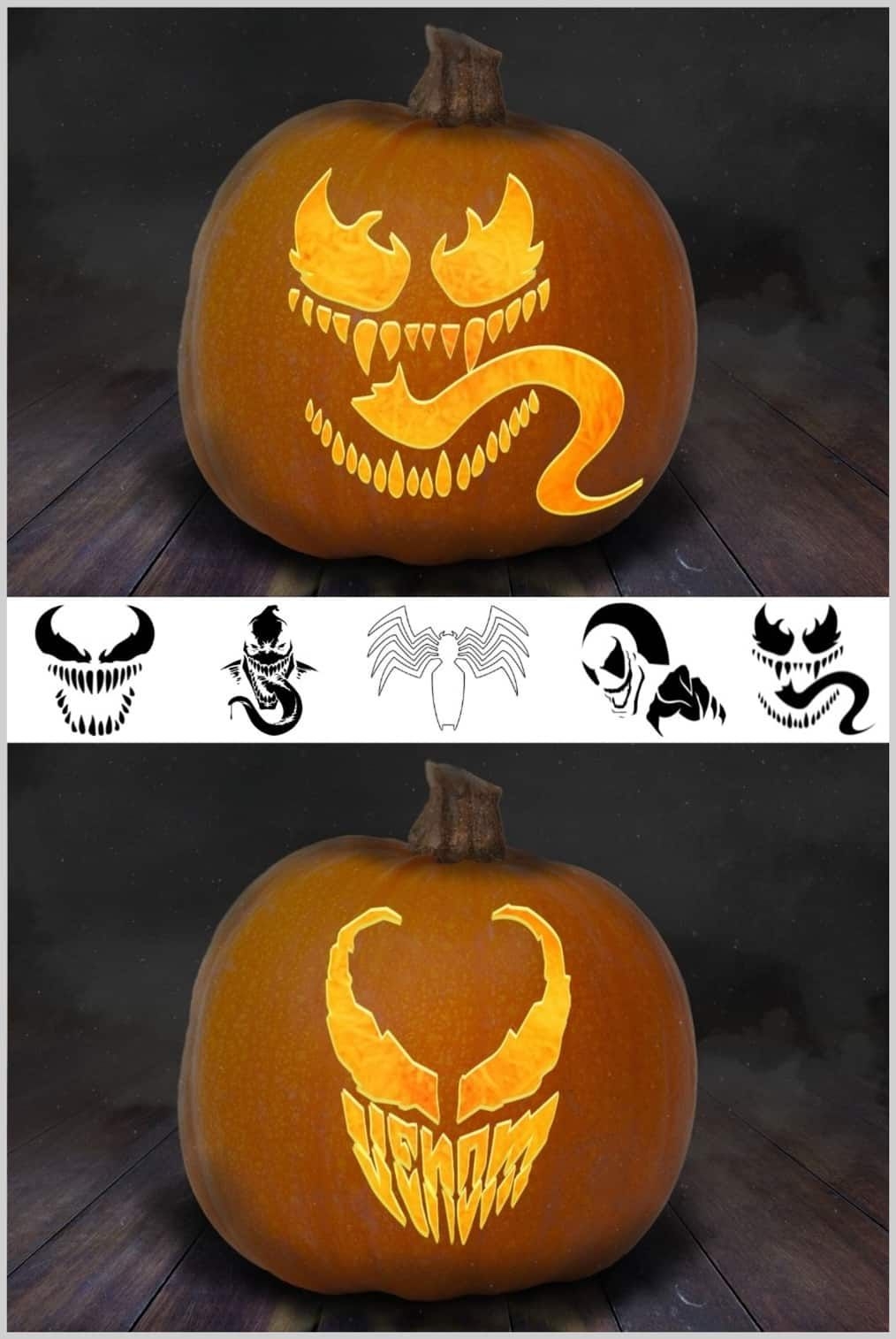 Free Printable Venom Pumpkin Carving Stencils