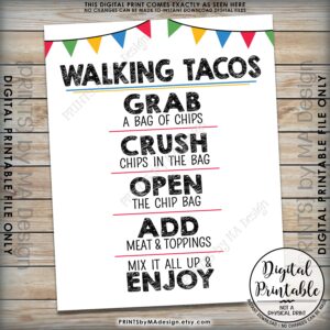 Free Printable Walking Taco Bar Sign Printable Form Templates And Letter