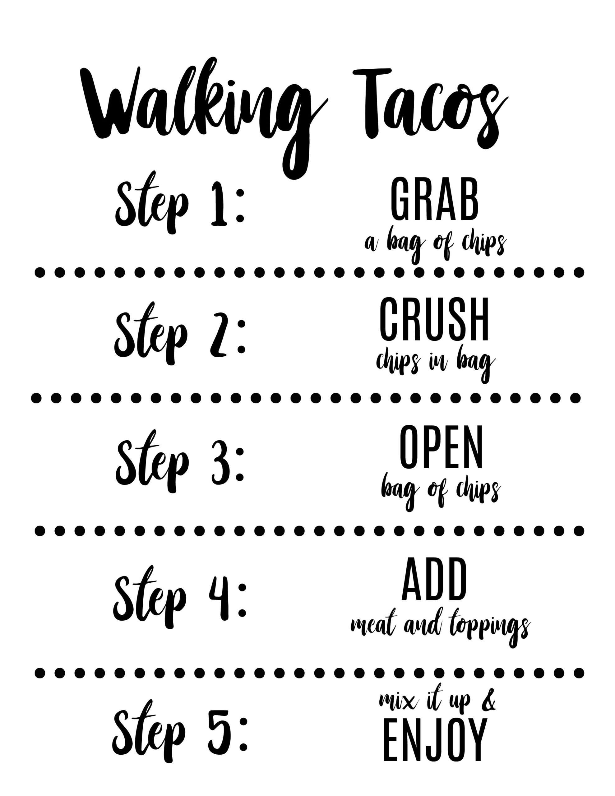 Free Printable Walking Taco Sign