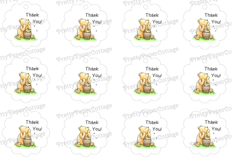 Free Printable Winnie The Pooh Thank You Tags
