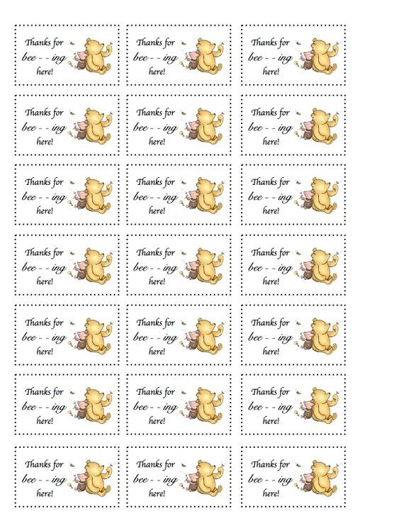 Free Printable Winnie The Pooh Thank You Tags