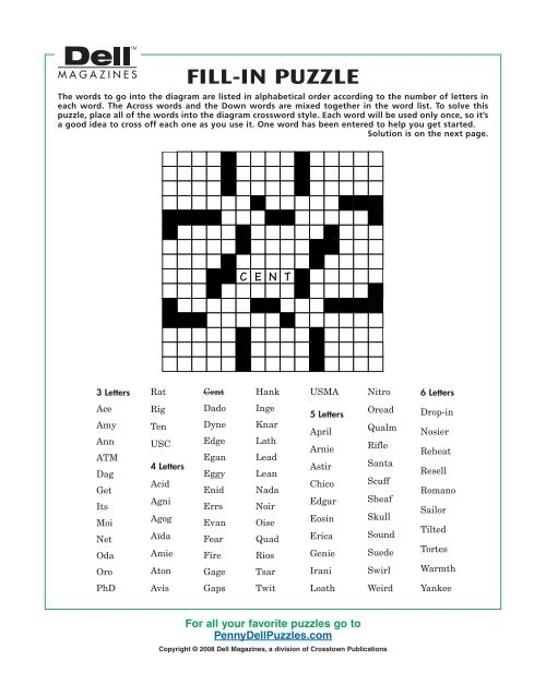 Fill In Word Puzzles Printable Free