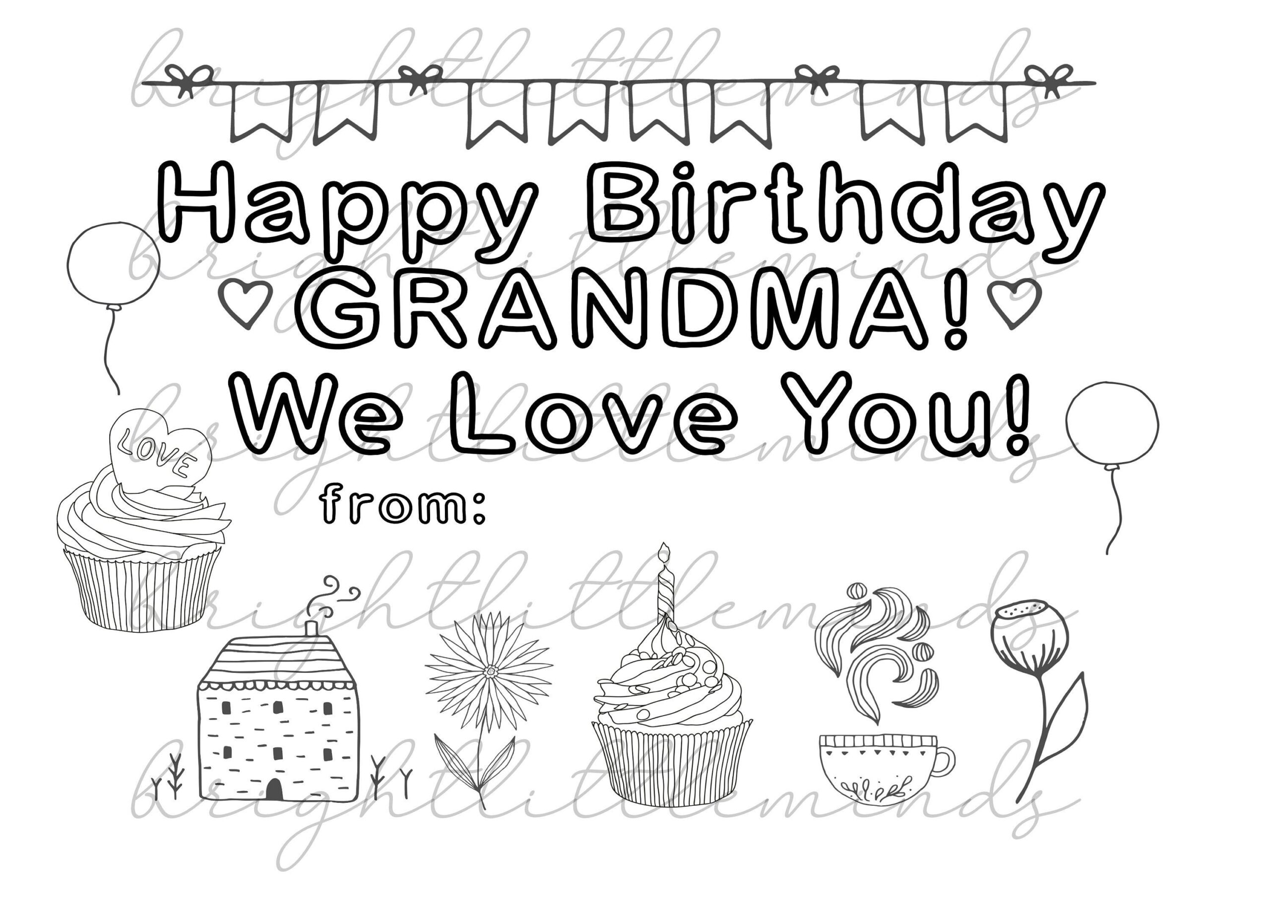 Grandma Birthday Coloring Pages