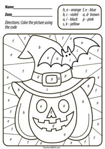 Halloween Color By Number Free Printables