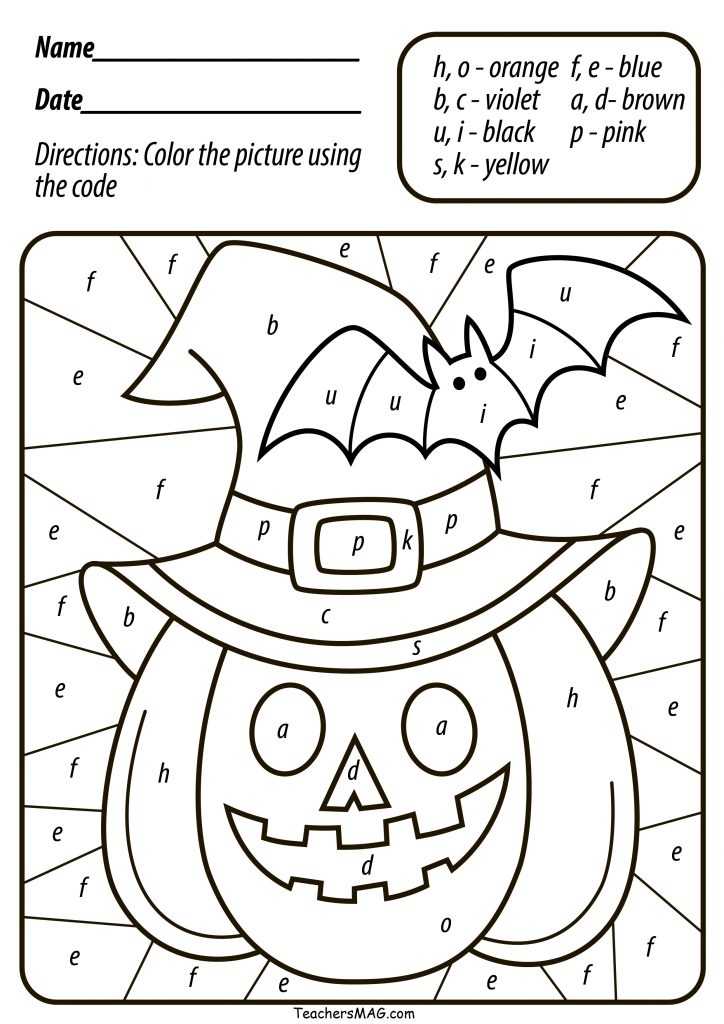 Halloween Color By Number Free Printables