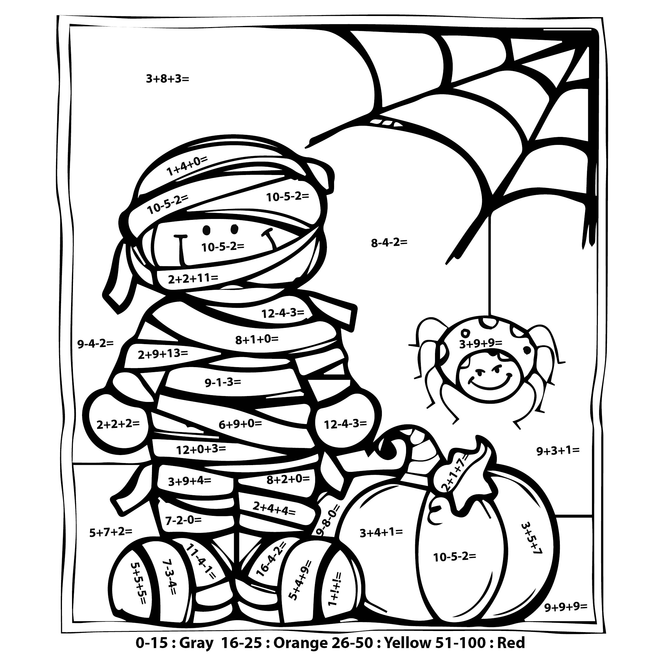 Free Printable Color By Number Halloween