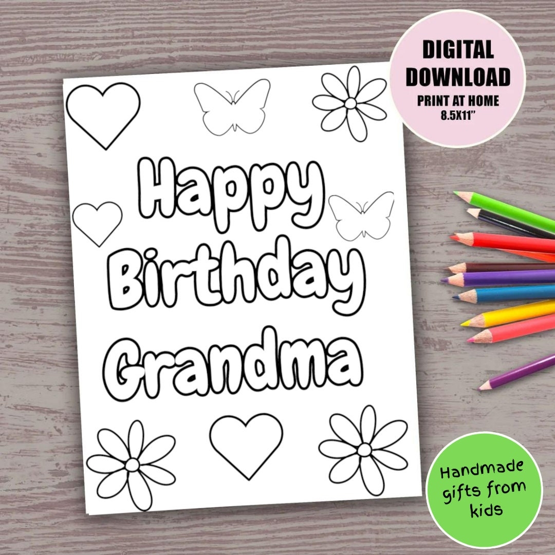Free Printable Happy Birthday Grandma Coloring Pages