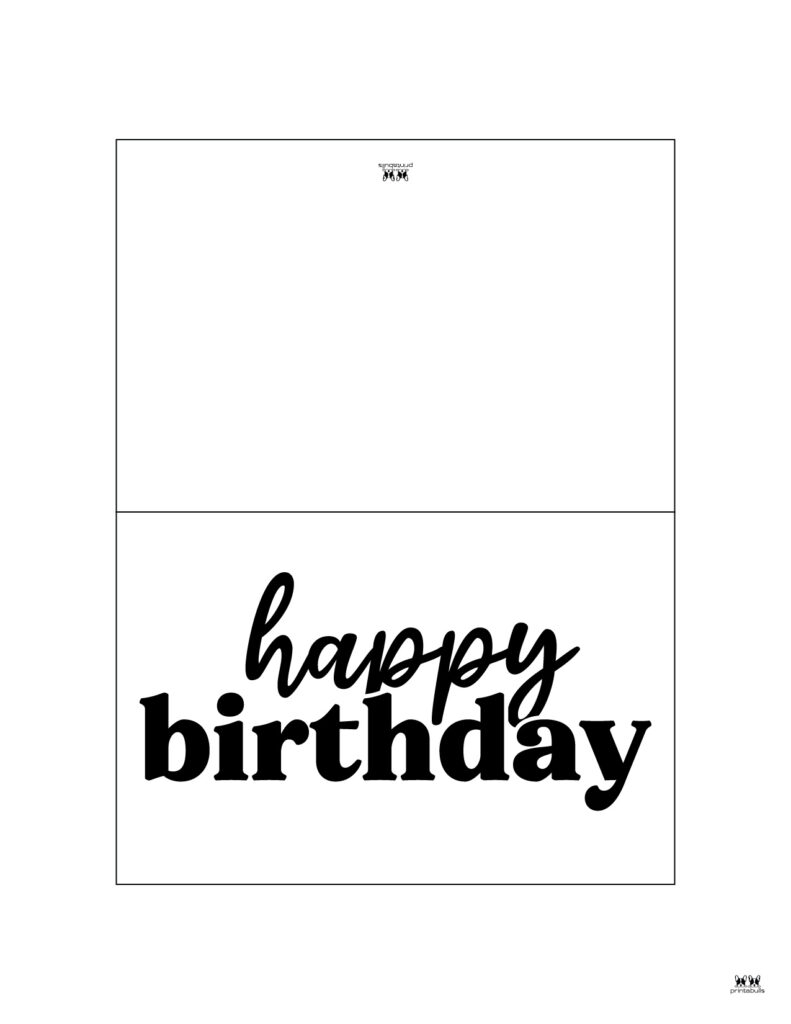 Happy Birthday Printable Cards Black And White