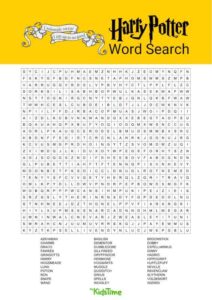 Harry Potter Word Search Printable