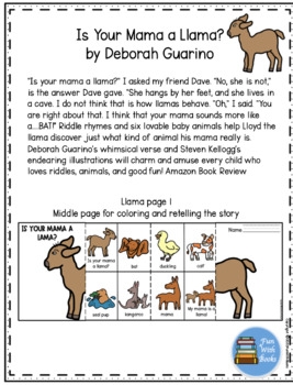 IS YOUR MAMA A LLAMA BOOK CRAFT By Fun With Books TPT