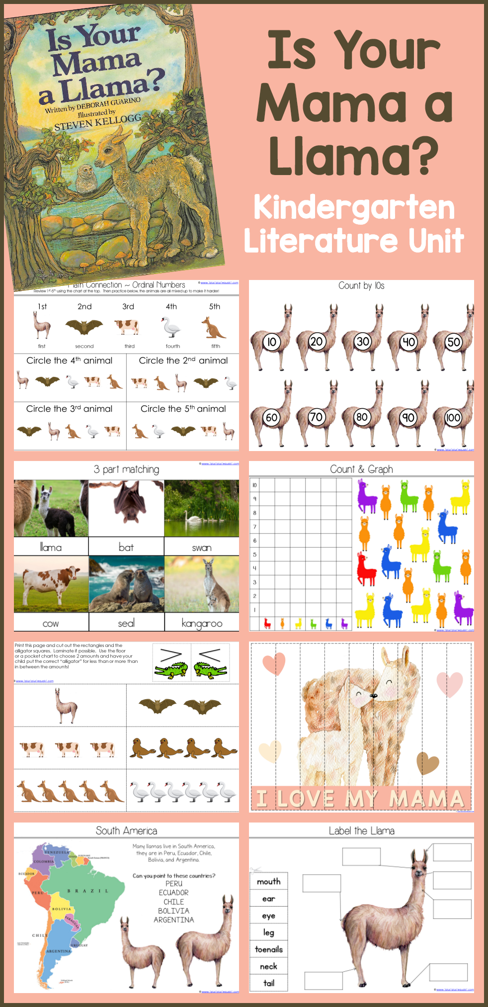 Is Your Mama A Llama Kindergarten Literature Unit 1 1 1 1