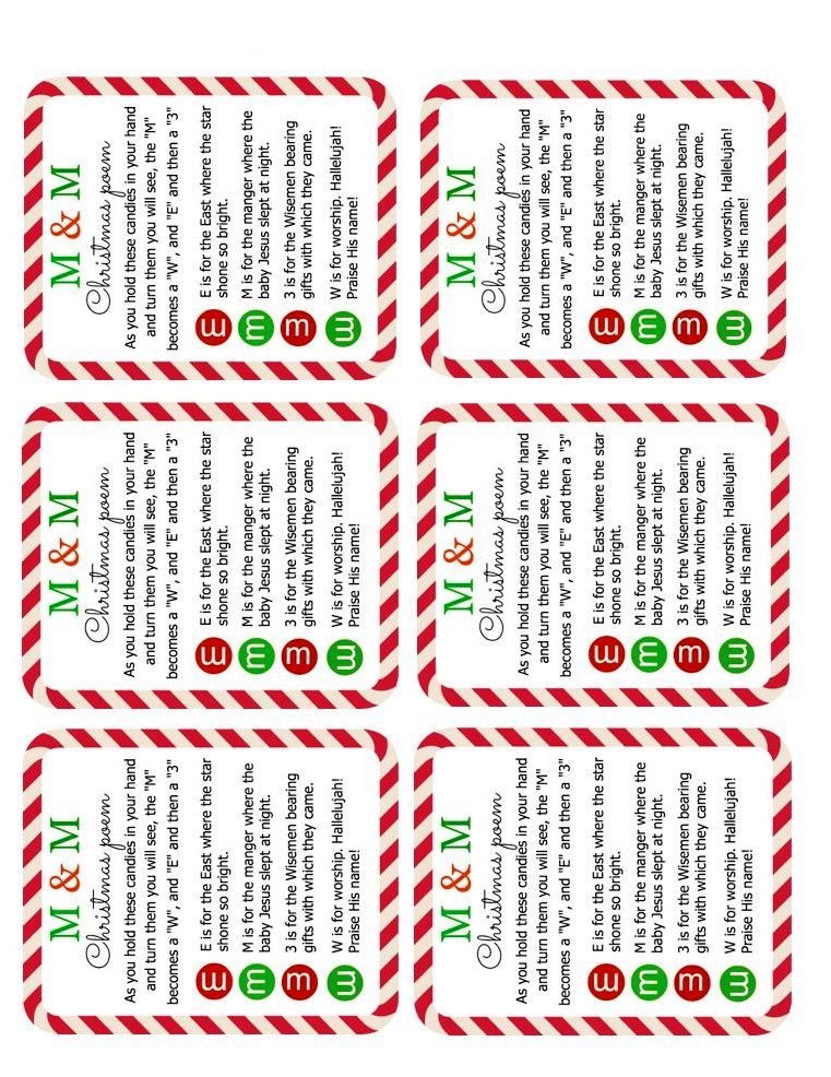 M m Christmas Poem Free Printable