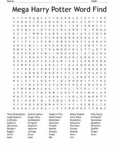 Mega Harry Potter Word Search Printable Free Printable Templates