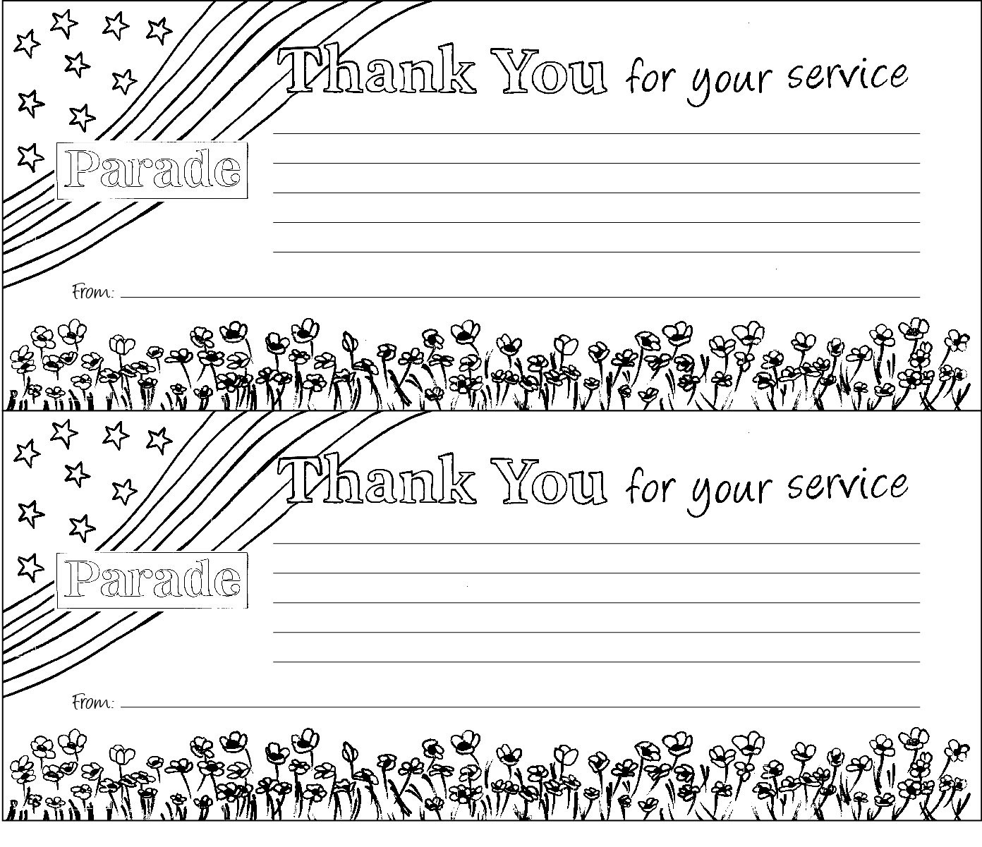 Free Printable Thank You Cards For Military