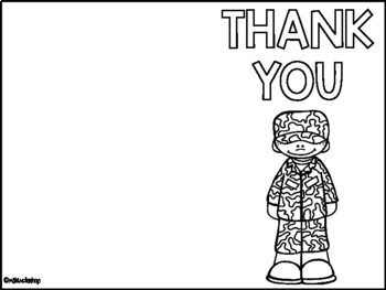 Military Thank You Cards Print Color By MsKinderhop TPT