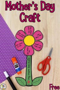 Mother 39 s Day Flower Craft Free Printable Template Mothers Day