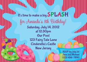 Pool Party Birthday Party Invitations Templates Free Download Drevio