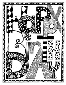 Print Out Black And White Birthday Cards Projects To Try Regarding