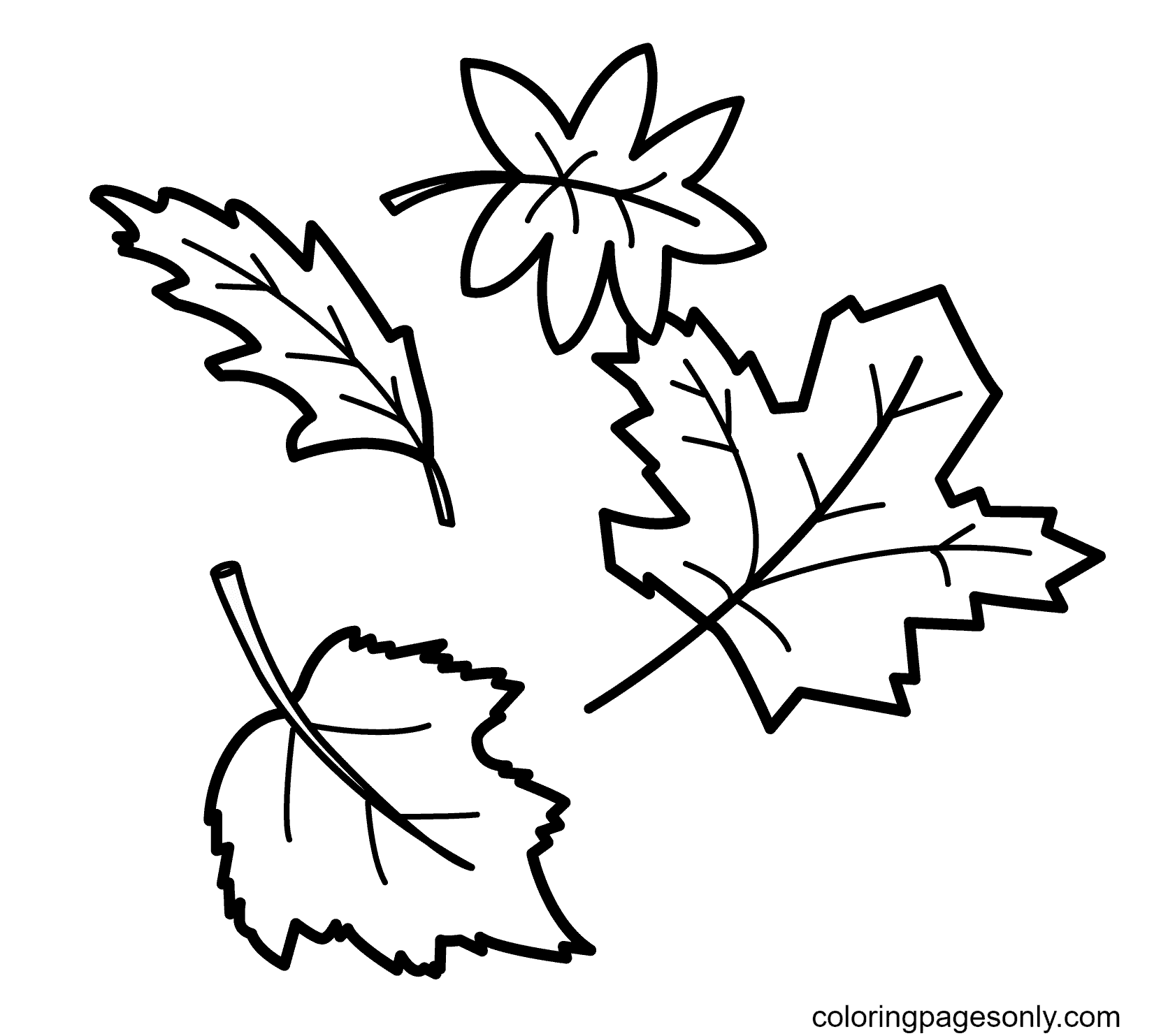 Printable Autumn Leaves Coloring Page Free Printable Coloring Pages