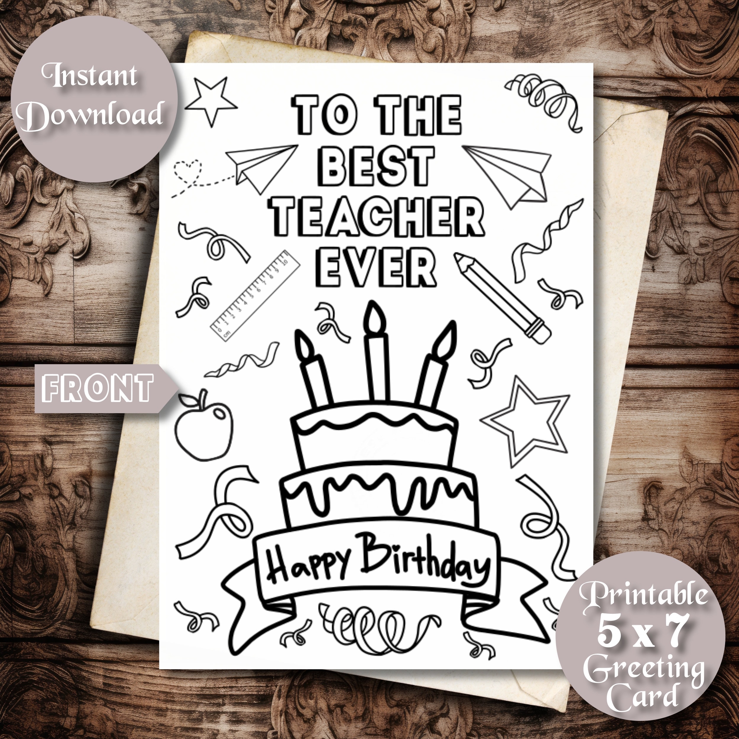 Printable Birthday Card Teacher Printable Free Templates