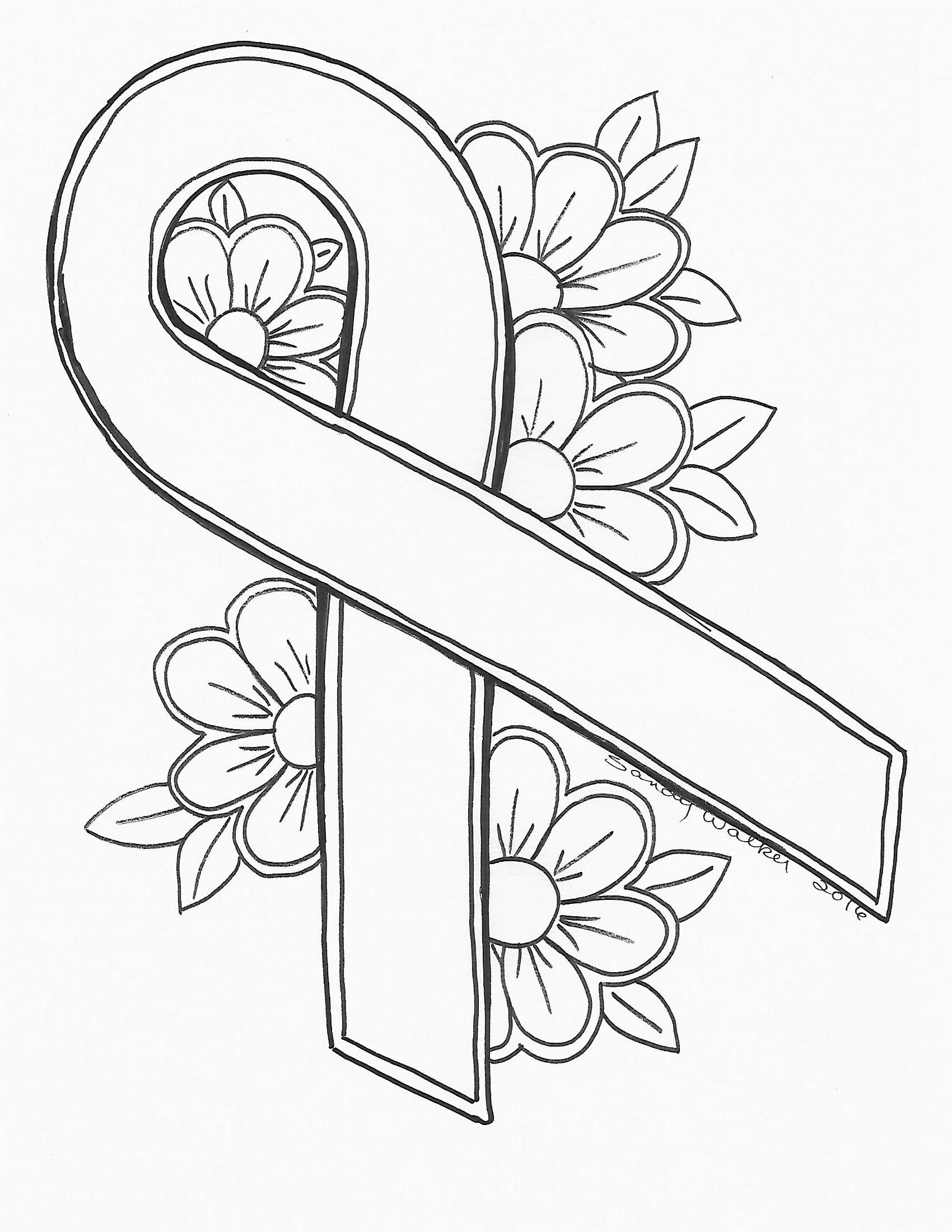 Printable Breast Cancer Ribbon Coloring Pages